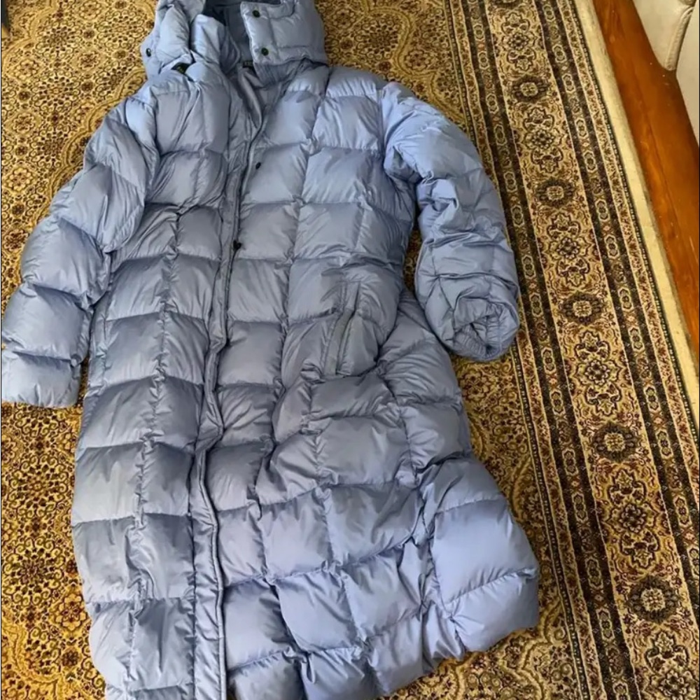 New Mid calf size 1x blue Lands End coat without  price tags